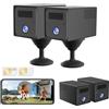 UCOCARE Telecamera con SIM 4G da Interno, Telecamera 4G Senza WiFi, 2 Pezzi | 4MP Portatile Mini Telecamera Senza WiFi, 3W Panel Solar & Batteria, AI Rilevamento Movimento, Visione 160°, Visione Notturna