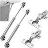 CTCEHL Molla a Gas,Cerniere Mobili,Pistoni a Gas e 100N Cerniera anta per Mobili set per ante di armadi,porte in legno,porte a doghe in legno,armadi,scatole per giocattoli (2*Molla a Gas & 2*Cerniere Mobili)