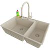 PRIMAGRAN Lavandino da Cucina al Mobile 80cm + Rubinetto, 78x53cm