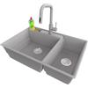 PRIMAGRAN Lavandino da Cucina al Mobile 80cm + Rubinetto, 78x53cm