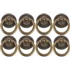 NESTINGHO Maniglia Rotonda in Lega di Zinco, 8 Pezzi, Bronzo | Stile Classico Europeo Rétro, Finitura Bronzo Anticato, Foro Singolo, per Ante e Comodini, Rapido Ricambio
