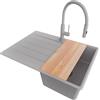 PRIMAGRAN Lavandino da Cucina Grigio - Copenhagen Top, 70x50cm