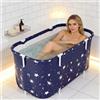 NONE Vasca da Bagno Portatile Doppia di Lusso, Pieghevole, Spessa, per Doccia, Adulti, Bambini, Piscina, SPA