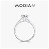 MODIAN 1CT D colore rotondo anello Moissanite di alta qualità per le donne 925 gioielli in argento Sterling romantico con fascia di fidanzamento di nozze