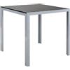 Homfa Tavolo da giardino in alluminio + WPC in legno e plastica, tavolo da pranzo, tavolo da patio per balcone bistrot, resistente al calore e agli agenti atmosferici, antiscivolo, 75 cm, nero