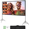 SucceBuy Schermo per proiettore con supporto 100 120 150 pollici 16:9 4K 1080 HD Schermo per proiezione portatile per Home Office Theater Cinema