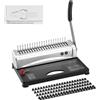 SucceBuy Rilegatrice a Pettine 21 Fori per 450 Fogli con 100 Pettini da 3/8'' per Rilegatura Libri