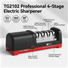 GRINDER Affilacoltelli Elettrico Professionale Taidea TG2102 a 4 Fasi con Diamante e Resina Lucidante, 18W 2800RPM, Brevetto UE, Robusto 1480g, Strumento Stabile per Cucina, Chef, Coltelli da Affettare, Lama