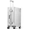 DOUBLE TRAVELLER Trolley Box Trolley Valigia argento ad alta capacità Valigia in lega di alluminio-magnesio Ruota universale