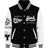 teekossc New York Land Of Dreams Capital Of Liberly Maglia da baseball da uomo Cappotto morbido retrò Giacche americane alla moda Autunno in pile da uomo Top
