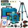 Gisam Livella Laser 4D Gisam a 16 Linee, 360° Verticale e Orizzontale, Raggio Verde Super Potente Professionale per Batterie Makita 18V