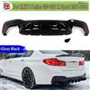 NONE Diffusore posteriore Splitter Per BMW Serie 5 G30 518d 520i 530i 540i M Sport Gloss Nero Diffusore mantovana posteriore Quad Uscita 2018-2020