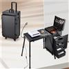 Maxulene Tavolo per manicure con rotelle Carrello per trucco a 5 cassetti Custodia per trucco pieghevole per scrivania per unghie su ruote Tavolo per unghie cosmetico Workstation Mobile