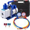 SucceBuy 4.8CFM 1/3HP Kit pompa per vuoto HVAC Pompa monostadio e set di manometri collettore A/C a 3 valvole per aria condizionata refrigerante
