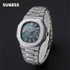 Sugess Orologio da uomo Orologi da polso meccanici automatici Miyota 9015 Movimento MOP Quadrante Luminoso Impermeabile 5bar Bracciale di lusso S466