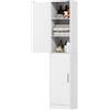 HOMCOM Mobile bagno HOMCOM, colonna stretta con 2 ante e 4 ripiani regolabili, mobiletto contenitore per soggiorno, toilette, piccoli spazi, 40x35x cm, Bianco