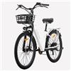 Cysum Bicicletta elettrica Cysum X-City per adulti, motore da 250W, batteria da 48V 10.4ah, pneumatici da 26 pollici, bici elettrica da città per la spesa.