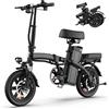 URLIFE Bicicletta elettrica URLIFE F1L di alta gamma per adulti, per uso urbano e fuoristrada, motore da 250W, 48V 7.5AH, pneumatici da 14 pollici, bici elettrica per tutti i terreni