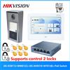 HIKVISION KIT videocitofonico POE multilingue originale HIKVISION, include DS-KV8113-WME1(C) e DS-KH9310-WTE1(B) e switch PoE
