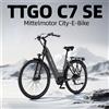 Ttgo Bicicletta Elettrica TTGO C7SE 28 Pollici 36V18AH 75Nm Motore Mid-Drive Freni Idraulici Sensore di Coppia Forcella Ammortizzata E-Bike per Adulti, C7 SE