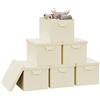 WOLTU 3/5/6/10PCS Scatole portaoggetti con coperchio in tessuto, pieghevoli, per vestiti, trapunte, organizer, cesto portaoggetti per casa, camera da letto, guardaroba