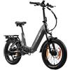 Ttgo Bicicletta Elettrica Pieghevole TTGO F7 con Pneumatici Fat da 20 Pollici, Batteria 48V15AH, Sensore di Coppia 70NM, 7 Velocità, Freno Idraulico, Autonomia 100-120KM, E-bike da Montagna per Adulti