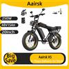 NONE Bicicletta Elettrica per Adulti Aairsk X5, Motore 250W, Batteria 48V15Ah, Ruote Fat da 20 Pollici, Moto Elettrica per Tutti i Terreni