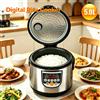 Seeiswork Cuociriso elettrico da 5 litri per uso domestico, per 3-5 persone, con pentola antiaderente, display digitale a LED, funzione smart e vaporiera, con funzione mantenimento in caldo per riso, zuppe e