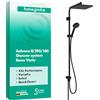 hansgrohe Activera Q - Colonna doccia senza miscelatore (EcoSmart), Sistema doccia con deviatore, soffione (290 x 180 mm), doccetta, tubo e asta, nero opaco, 28757670