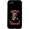 Midnight Feline Cat Yelling Custodia per iPhone SE (2020) / 7/8 Fluente urlare alle 3 del mattino Midnight Feline