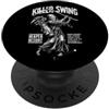 Grandio Design Golfing Funny Golf Golfer Golf Halloween Tristo Mietitore Scheletro Golfer Killer Swing PopSockets PopGrip Adesivo