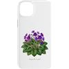 The Botany Bureau Custodia per iPhone 14 Plus Africano viola pianta illustrazione Saintpaulia ionantha