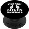 Classic Baseball Fan Merch With Retro Ae Questa ragazza ama baseball due pollici PopSockets PopGrip Adesivo