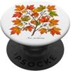 The Botany Bureau Illustrazione della pianta dell'acero dello zucchero Acer saccharum PopSockets PopGrip Adesivo