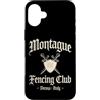 JB's Shakespeare Shop Custodia per iPhone 16 Plus Montague Fencing Club Verona Italia Spade e Scudo Invecchiato