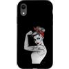 Anne Cha Art Custodia per iPhone XR Girl Power GRL PWR - Rivettatrice moderna Rosie the Rivettatrice Pin Up Retro Art