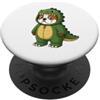 Dog In Crocodile Costume Kawaii Design Kawaii Cane In Coccodrillo Costume per Ragazze bambini Coccodrillo PopSockets PopGrip Adesivo