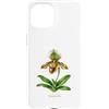 The Botany Bureau Custodia per iPhone 15 Illustrazione della pianta dell'orchidea pantofola della signora Paphiopedilum