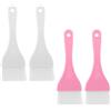 HOLIDYOYO Set 4 Pennelli Maschera e Cipria Viso Corpo, Nylon Plastica | Copertura Ampia, Set Bianco Rosa, per Routine Skincare Professionale e Pelle Sensibile, Applicazione Uniforme