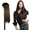 Ser Mulher Brianna Extension con Clip - capelli lisci, lunghi- 1 Tessitura con 4 Clip da 60cm (4 Dark Brown, 45cm)