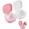 BTACGWP 2 Pezzi Custodia Porta Apparecchio Denti (Rosa, Bianco), Scatola Igienica per Allineatore con Coperchio Ermetico e Griglia Drenante, Bite e Dentiere