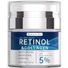 REAL LUVIXA Anti, Wrinkel Crema Viso Giorno e Notte Retinolo, Collagene & Acido Ialuronico | Vitamine A, B, C, E- Idratante | Estratto di tè verde 50ml (Retinol-Collagen)