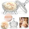 TOOHAO Set di 3 Grandi Spugnette per Cipria con Contenitore per Donne e Bambini | Polveriera per Corpo con Puff, 9 cm Grande Puff in Velluto, Lavabile & Riutilizzabile, Trucco Bagnato e Secco