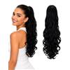 CAISHA 50cm Coda Di Cavallo Elena Con 2 Nastri Posticci Per Capelli Capelli Finti Riccioli Nero HC9-1
