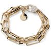 Generico UNOAERRE Bracciale Argento 925 Donna con Cristalli, Catena a Maglie Ovali, Ciondolo Logo, 18,5 cm, Stile Classico Moderno