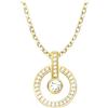 Sofia Milani - Collana da Donna in Argento 925 - Placcata in Oro con Pietra Zircone - Ciondolo a Cerchio Barra - N0886