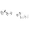 Purelei Set di orecchini da donna, in acciaio inox, con zirconi, 2 paia di orecchini a fiore in diverse misure