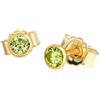 NKlaus coppia di orecchini a perno in vero peridoto oro giallo 585 oro 14 carati 4,0mm piccoli orecchini 7941