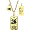 Suplight Collana Tarocchi Arcani Maggiori Ciondolo La Stella Placcato Oro Acciaio Inossidabile Carta dei Tarocchi Amuleto per Donna e Uomo