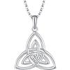 JO WISDOM Collana Argento 925 Donna,Ciondolo con Catena Nodo Celtico Triquetra Irlandese